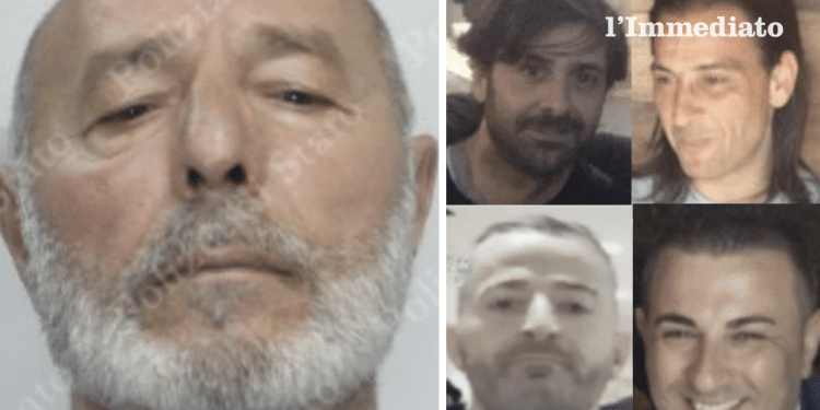 Rocco Moretti; in alto, i fratelli Giuseppe e Ciro Francavilla; sotto, Raduano e Miucci