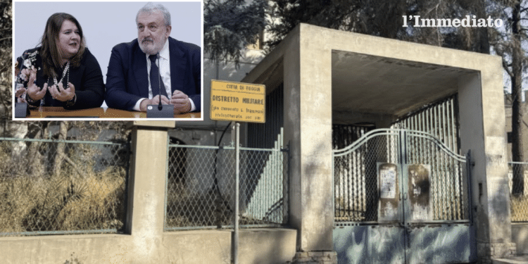 Ex distretto militare Foggia; nel riquadro, Episcopo ed Emiliano