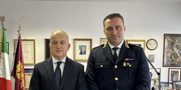 Il questore di Foggia, Alfredo D'Agostino con Alessandro Tundo