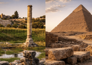 Tempio di Artemide e Piramide di Giza