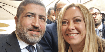 Potito Perruggini con Giorgia Meloni