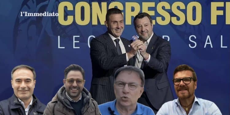 Vannacci e Salvini; in primo piano, Sasso, Cera, Splendido e Contini