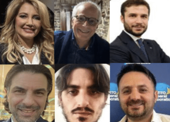 In alto, Moscatelli, Cassandro, Aiezza; sotto, Caravella, Carbone e Viggiani