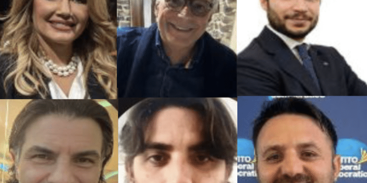 In alto, Moscatelli, Cassandro, Aiezza; sotto, Caravella, Carbone e Viggiani