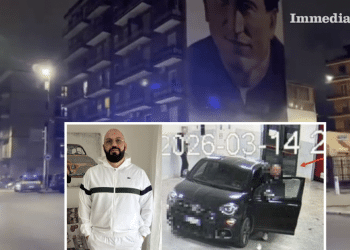 Daniele Barbaro; l'arrivo della vittima in ospedale a Foggia dopo la gambizzazione; sullo sfondo, via Lucera