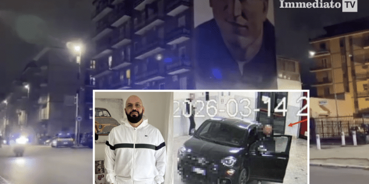 Daniele Barbaro; l'arrivo della vittima in ospedale a Foggia dopo la gambizzazione; sullo sfondo, via Lucera