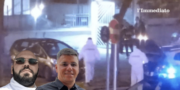 Barbaro e Narciso; sullo sfondo, il luogo del tentato omicidio di Narciso in viale Europa nel 2022