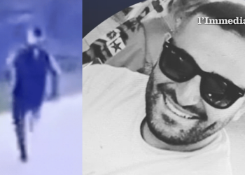 Marco Raduano; a sinistra, un momento dell'evasione dal carcere di Nuoro