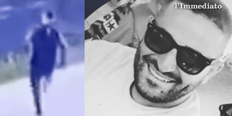 Marco Raduano; a sinistra, un momento dell'evasione dal carcere di Nuoro