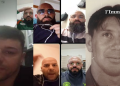 Da sinistra, videochiamata Narciso-Barbaro; videochiamata tra i fratelli Palumbo, Emiliano Francavilla e Daniele Barbaro e un primo piano di Armando Li Bergolis