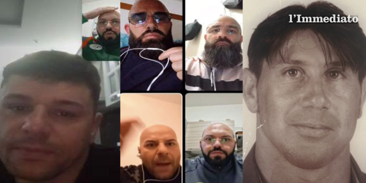 Da sinistra, videochiamata Narciso-Barbaro; videochiamata tra i fratelli Palumbo, Emiliano Francavilla e Daniele Barbaro e un primo piano di Armando Li Bergolis