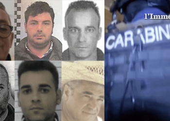 In alto, Lombardi, Scirpoli e La Torre; sotto, i due Quitadamo e Notarangelo