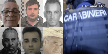 In alto, Lombardi, Scirpoli e La Torre; sotto, i due Quitadamo e Notarangelo