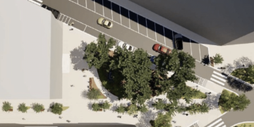 Il rendering di piazza Pavoncelli