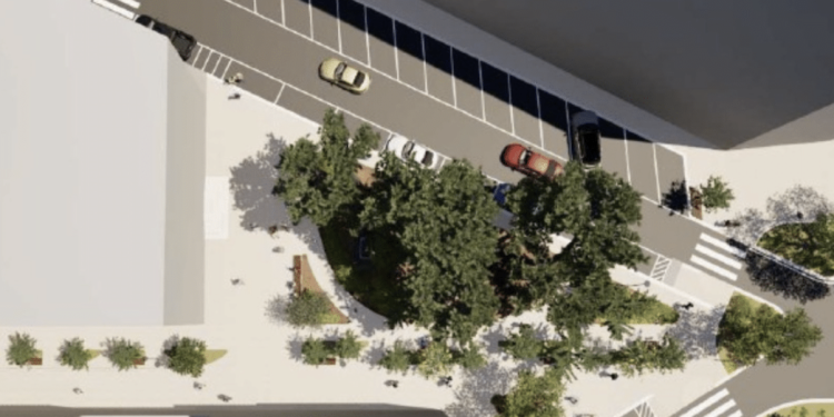 Il rendering di piazza Pavoncelli