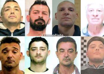 In alto, Abbruzzese, Ragno, Moffa e Bellofatto; sotto, G.Frascolla, A.Frascolla, Stanchi e Bruno